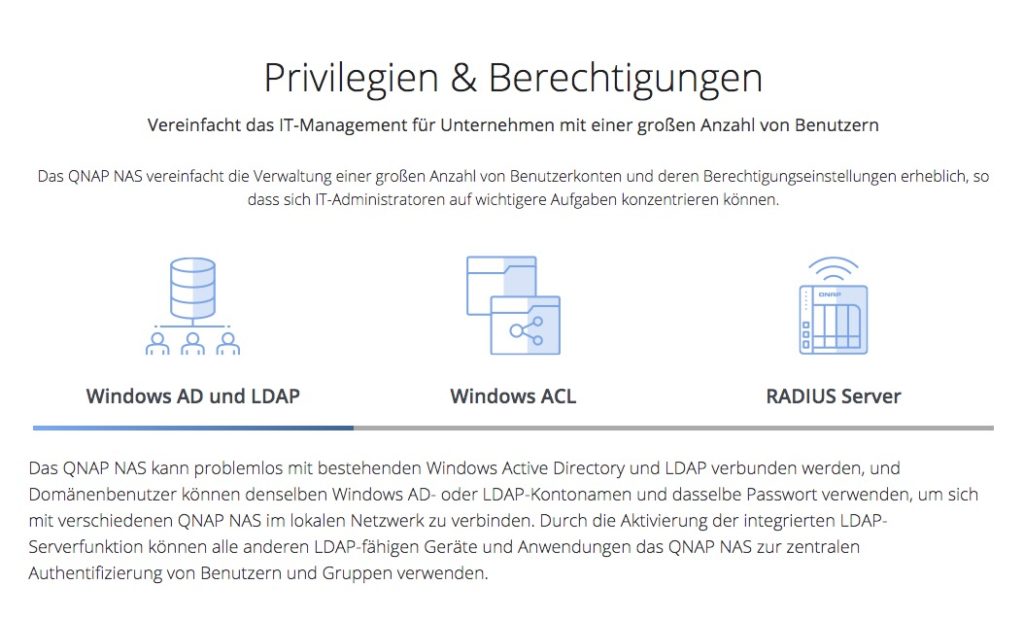 QNAP Benutzer Verwaltung